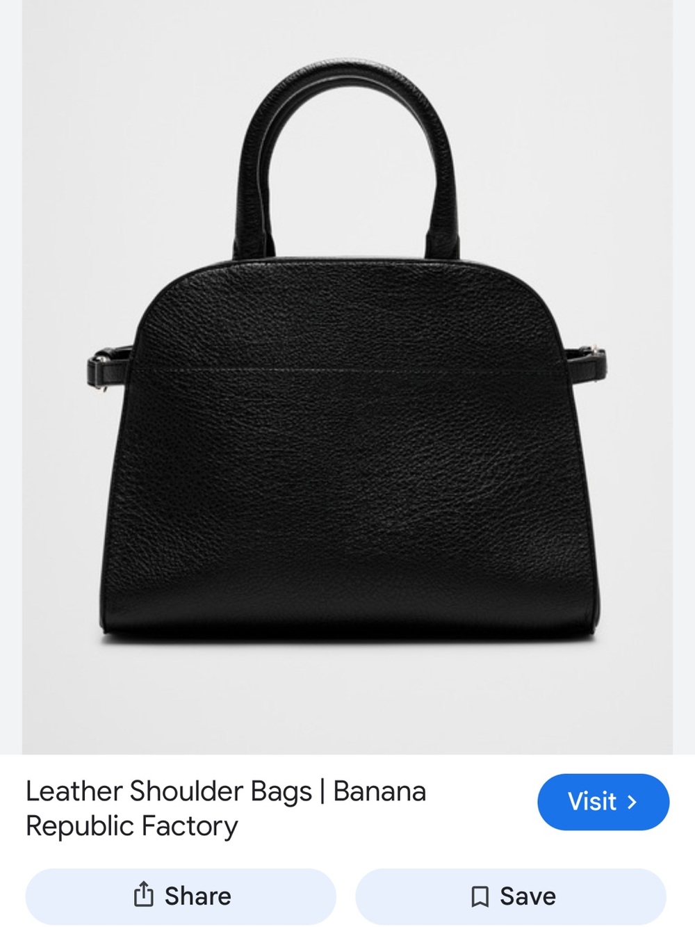 Banana Republic Vegan Black Leather SatchelTop-Handle Bag